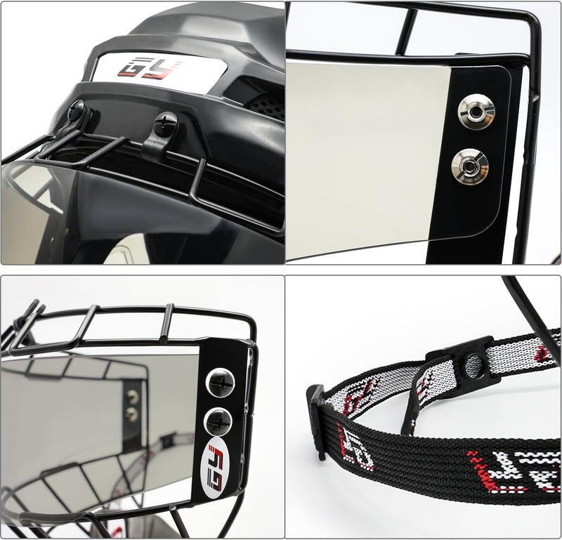 GY Hockey Helmet Cage & Face Shield Protector Combo Ice Hockey Full Face Shield Junior & Youth - Image 5
